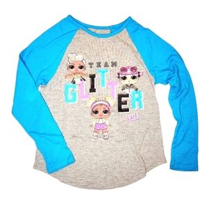 LOL Surprise Girls Small Team Glitter Raglan Long Sleeve Shirt